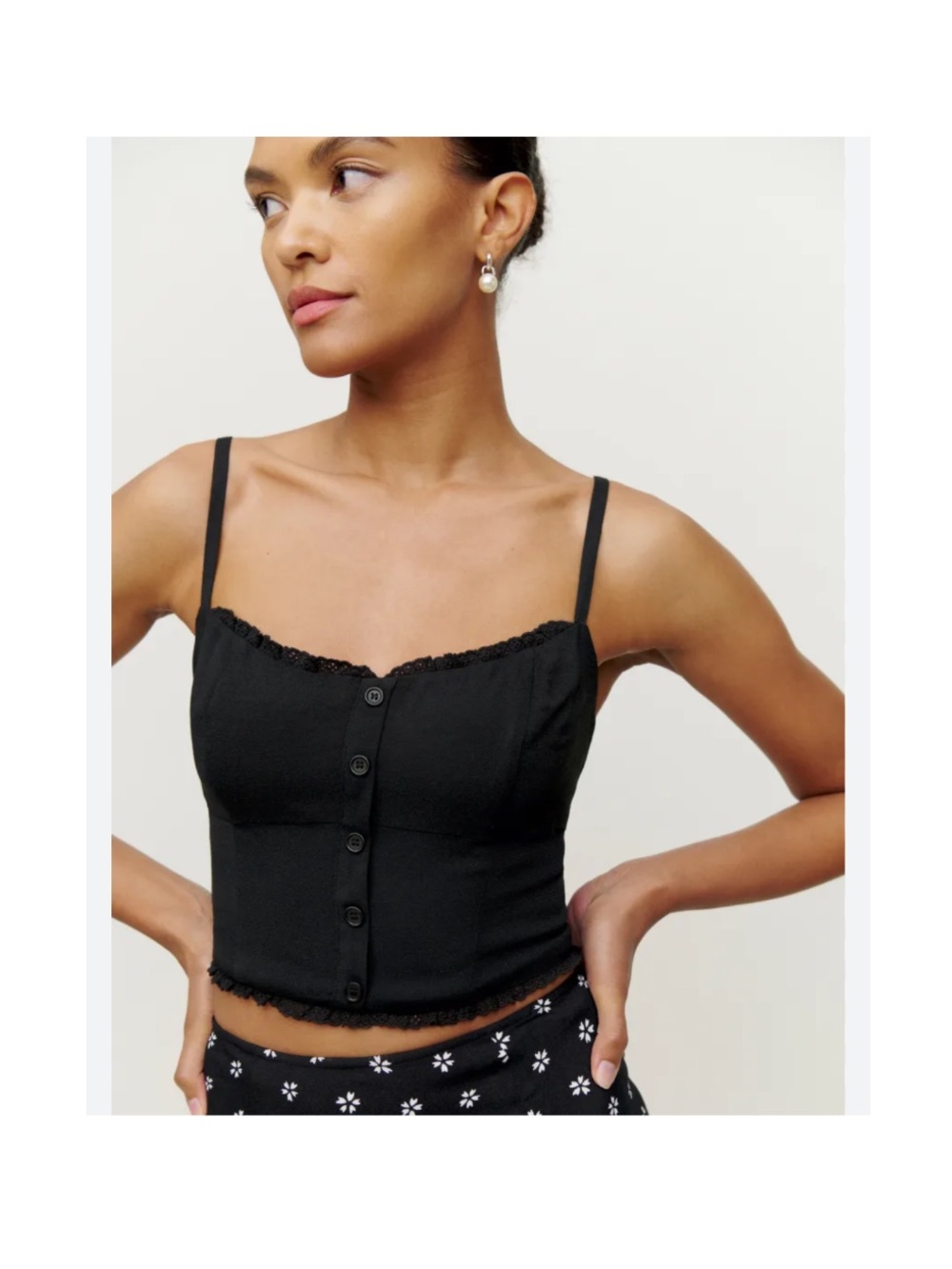 Reformation Jansen Top in Black Sz 0